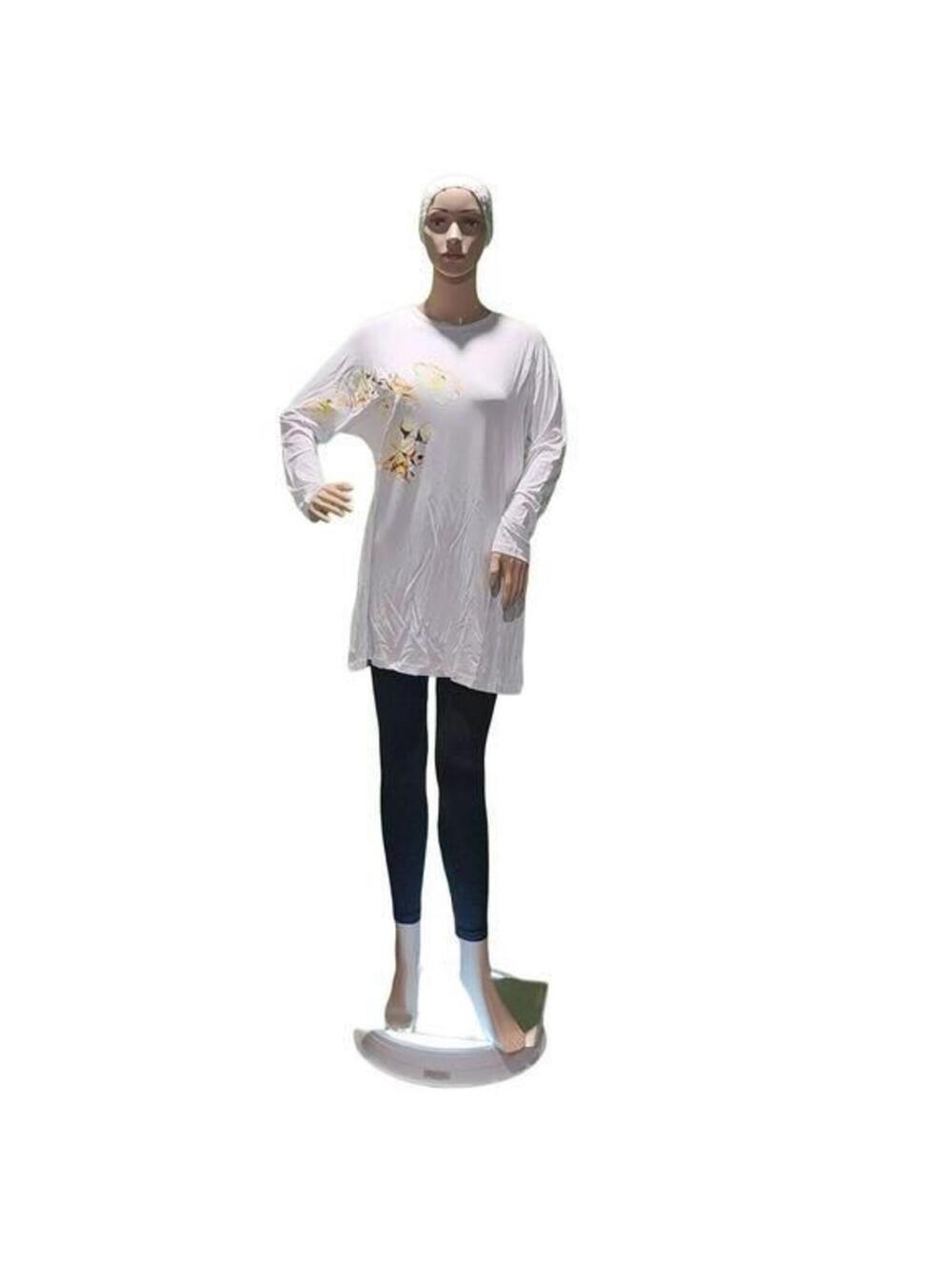 Women Floral Long Sleeves Long T-shirt